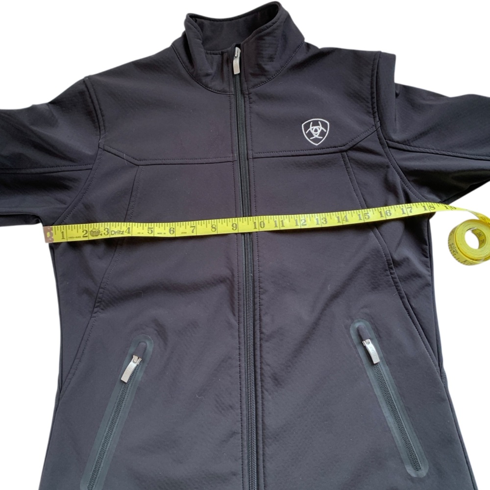 Ariat Team Softshell Jacket Black Zip Front Size … - image 5
